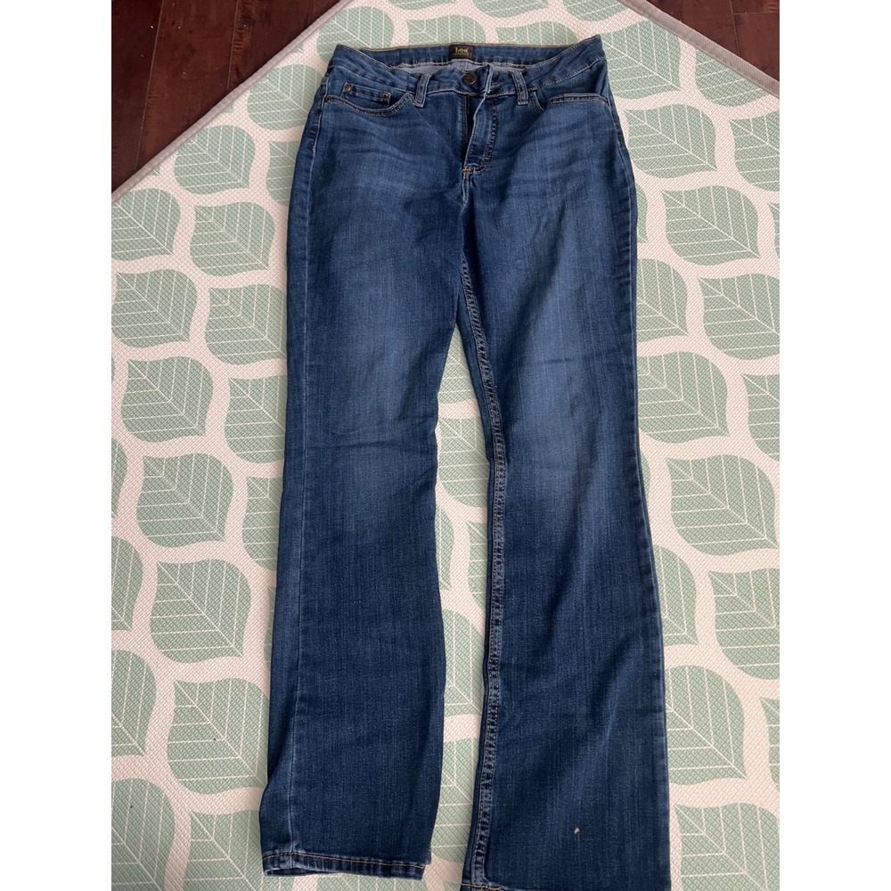 Lee Womens Bootcut Jeans Medium Wash Stretch Denim Pants Size 10